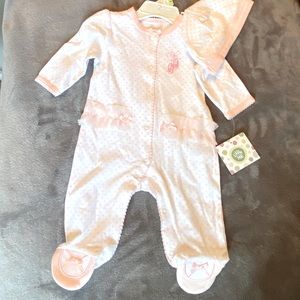 NWT - Little Me - 3 month, baby sleeper and hat.